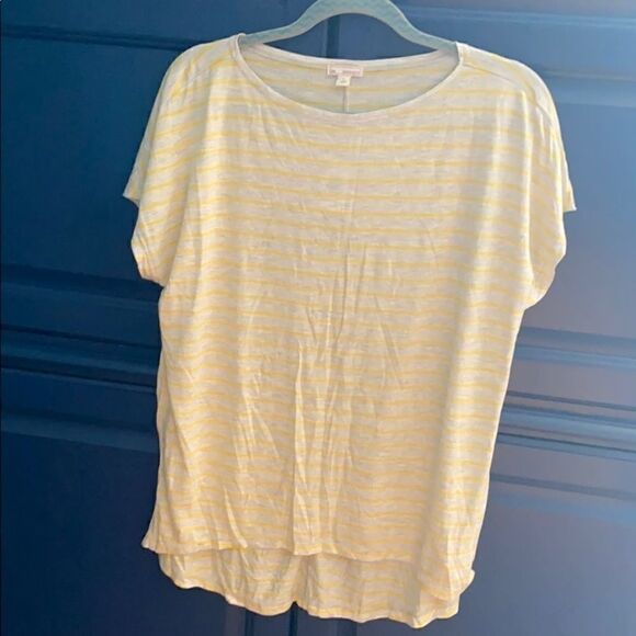 NWT Gap cap sleeve hi/ lo tee shirt  striped L - Picture 1 of 10